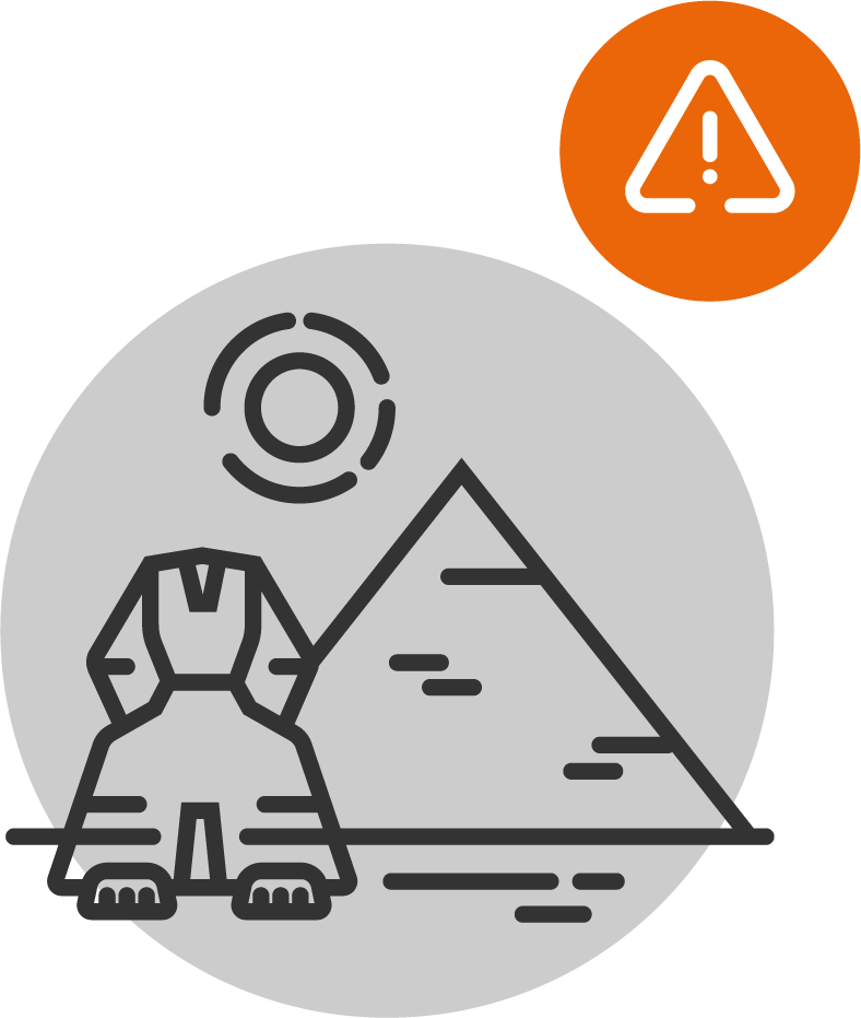 Warning icon with female illustration